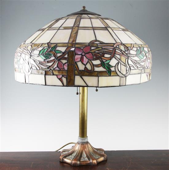 An early 20th century American brass table lamp, H.22in.